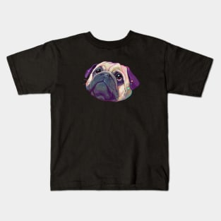 Starry Cute Pug head Kids T-Shirt